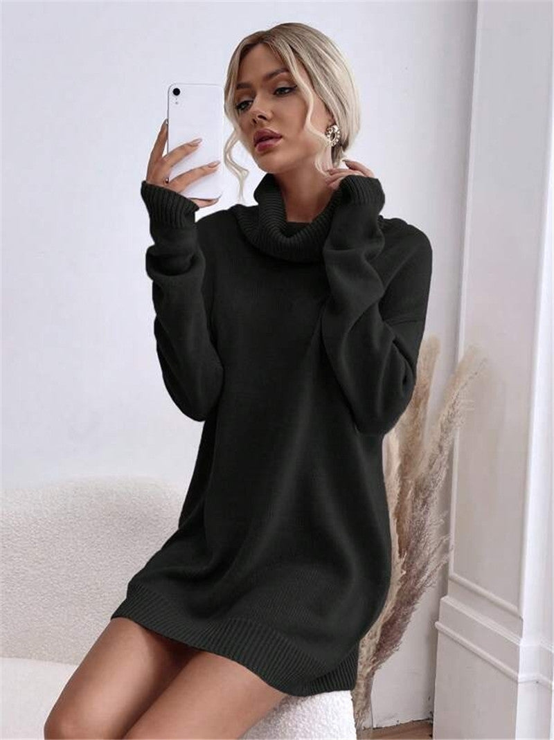 Women’s Long Sleeve Cowl Neck Sweater Dress