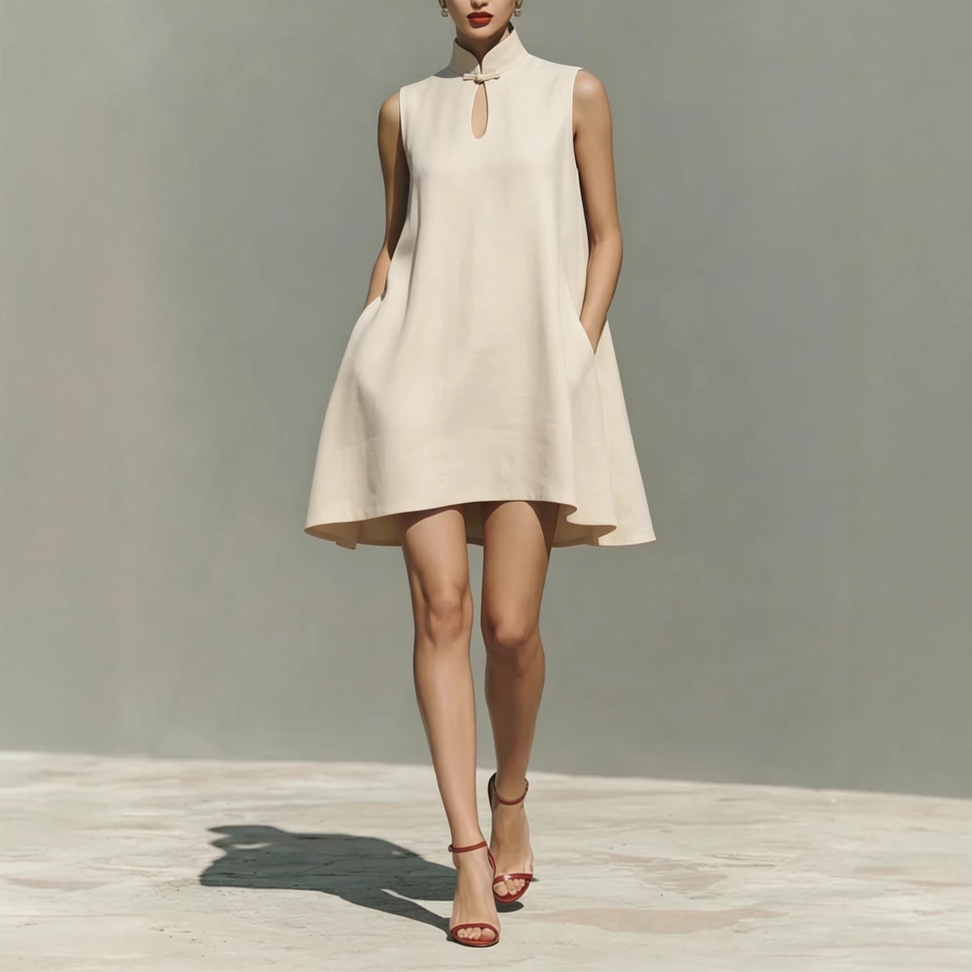 Front-short Back-long Asymmetrical Sleeveless Dress