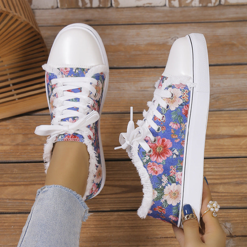 Women’s Patterned Canvas Sneakers - Wazzi's Wear