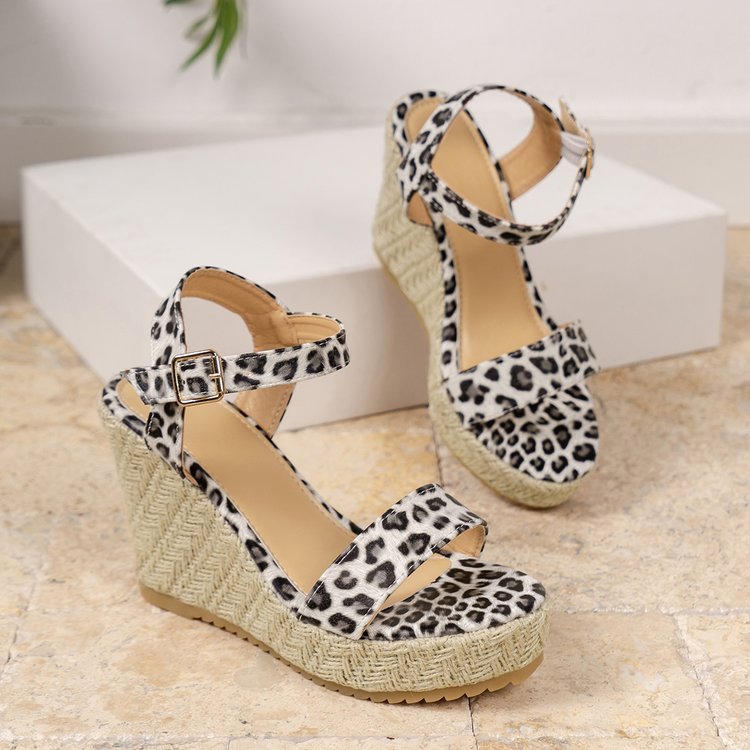 leopard print wedges