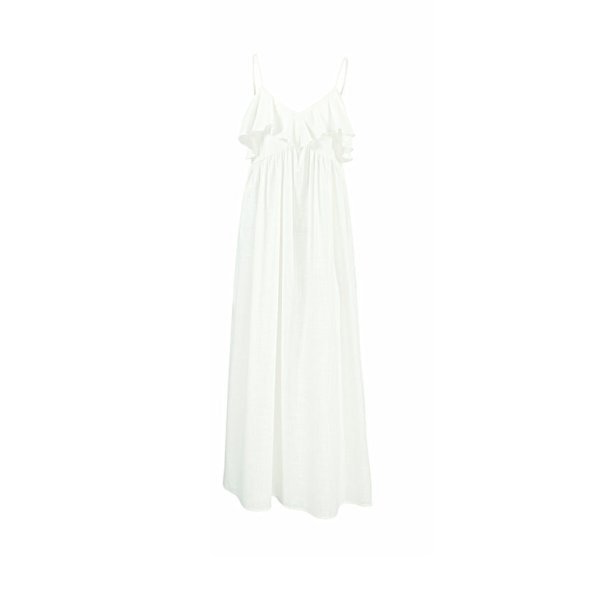White Soft Cotton Slip Nightdress Ladies