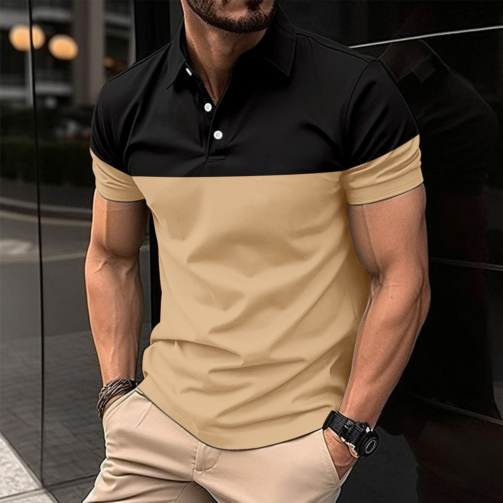 Men's Casual Colorblock Polo Shirt in 8 Colors S-XXXL - Wazzi's Wear