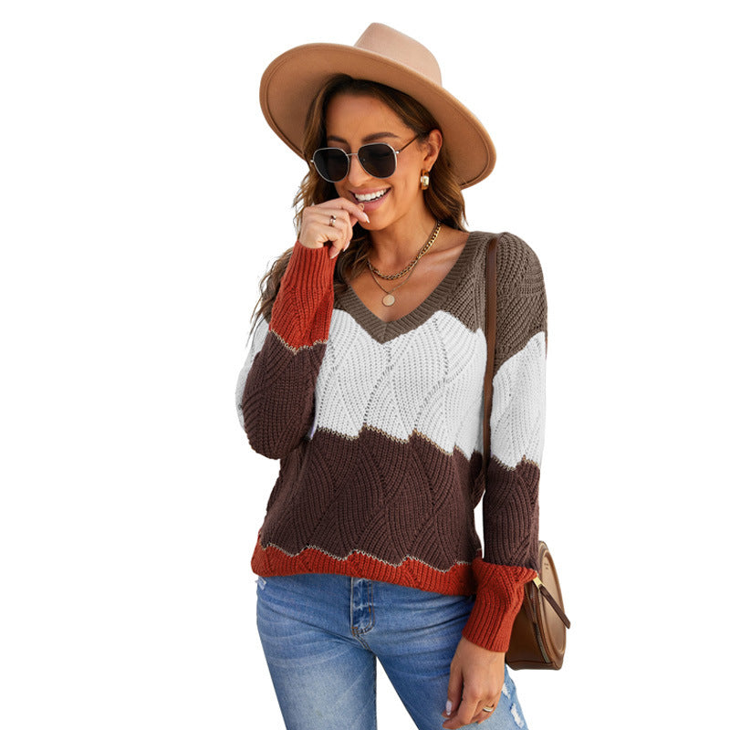 Sweater Women Fall Winter Amazon New Hit Color Long-sleeved