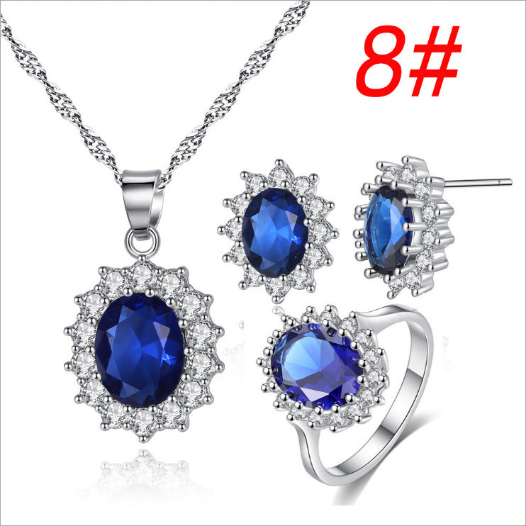 Women’s Sunflower Necklace, Stud Earrings, and Matching Ring Jewelry Set in 2 Colors - Wazzi's Wear