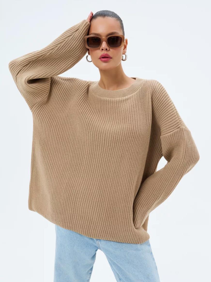 European And American Loose Autumn Winter Sweater Gray Top