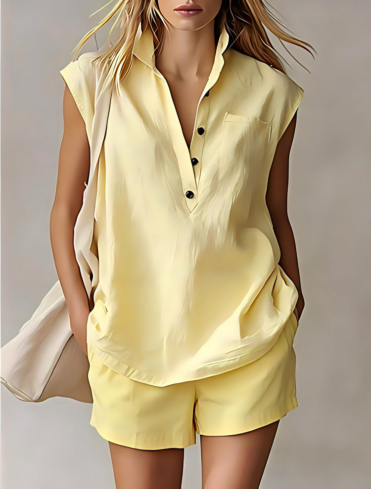 Women's Casual Sleeveless Short Set