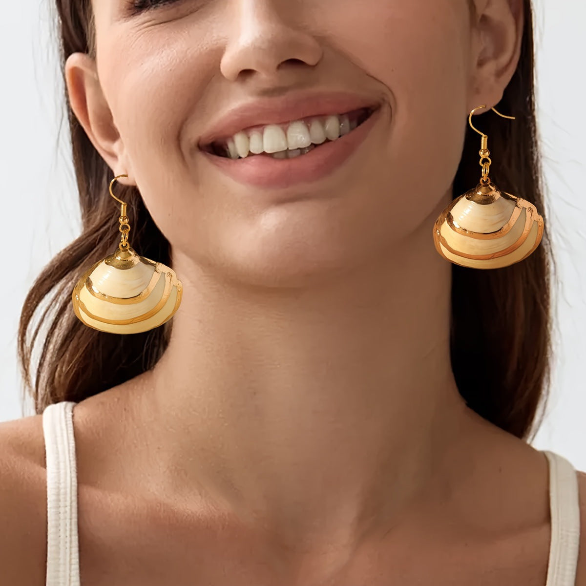 Vacation-style Earrings For Women Natural Seashells Summer Beach Look