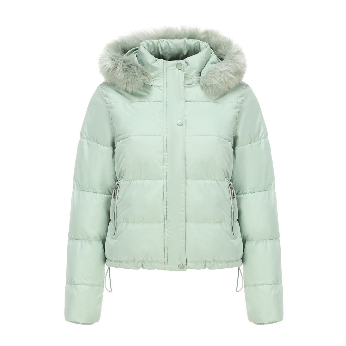 Women’s Bubble Jacket with Detachable Hood and Pockets