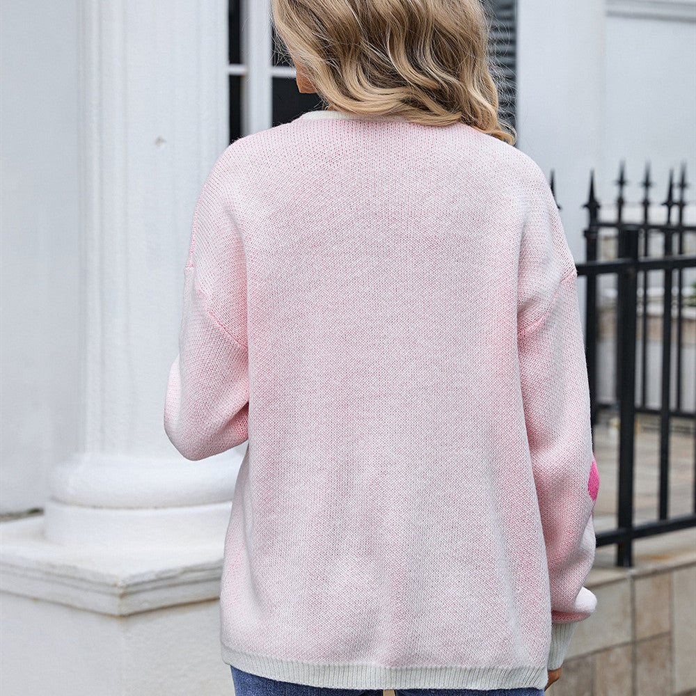 Women's Sweater Plus Size Cardigan Flower Knitted