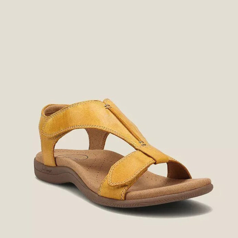 Women's Roman Sandals with Velcro Strap and Arch Support