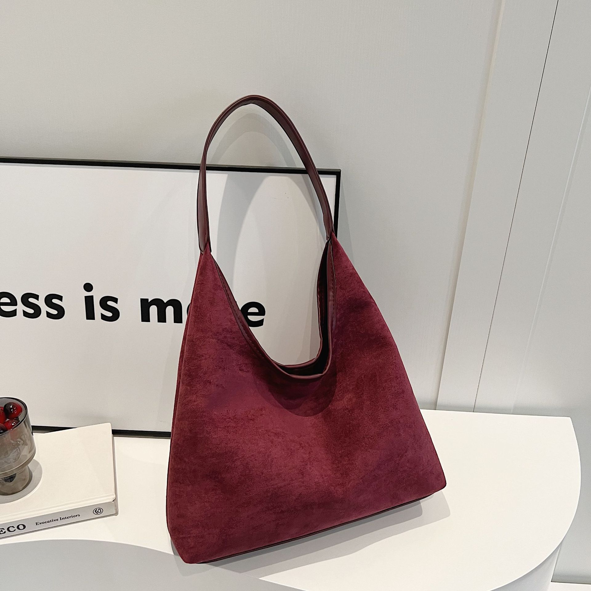 Women’s Solid Colour Suede Shoulder Bag