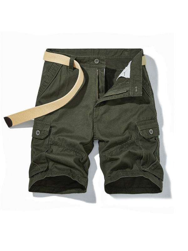 Men's Belted Double Pocket Cargo Shorts Size 36 - Wazzi's Wear