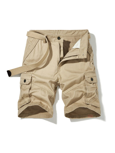 Men's Belted Double Pocket Cargo Shorts Size 36