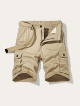 Load image into Gallery viewer, Men&#39;s Belted Double Pocket Cargo Shorts Size 36