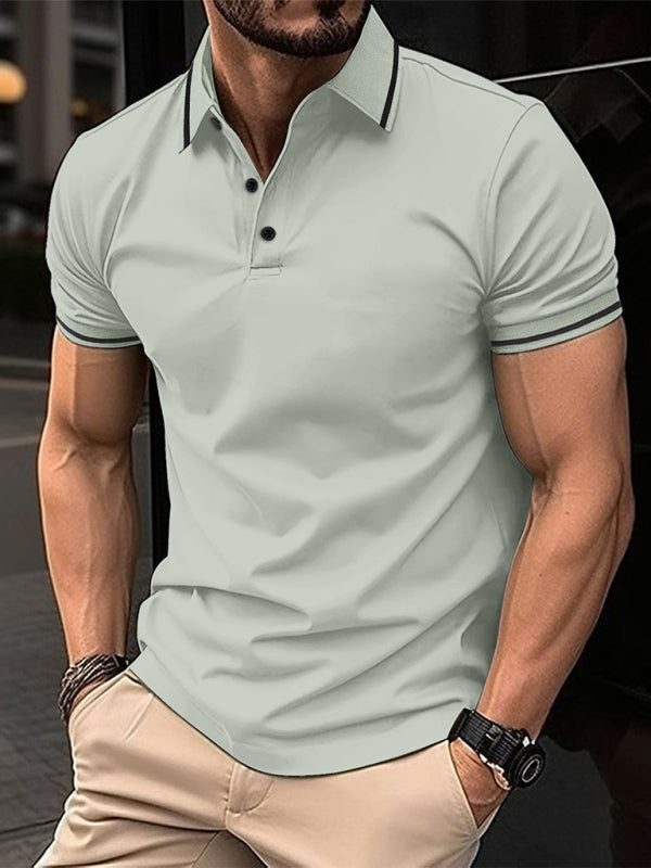 Men’s Short Sleeve Polo Shirts with Lapel in 8 Colors