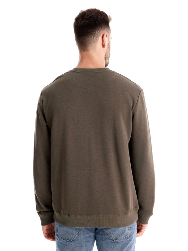 Solid Colour Round Neck Long Sleeve Men’s Sweatshirt