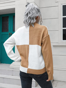 Women's Checkered Long Sleeve Sweater Small - Wazzi's Wear