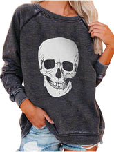 Load image into Gallery viewer, Women&#39;s Round Neck Skeleton Long Sleeve Top in 3 Patterns S-XXL