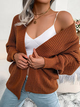 Load image into Gallery viewer, Women&#39;s Brown Bat Wing Cardigan 6/8