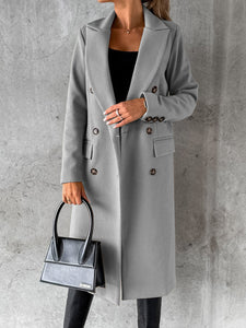 Women’s Classy Casual Overcoat With Buttons And Front Pockets in 5 Colors S-3XL - Wazzi's Wear