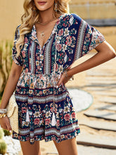 Load image into Gallery viewer, Women’s Boho Short Sleeve Romper Large
