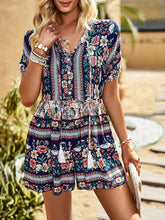 Load image into Gallery viewer, Women’s Boho Short Sleeve Romper Large