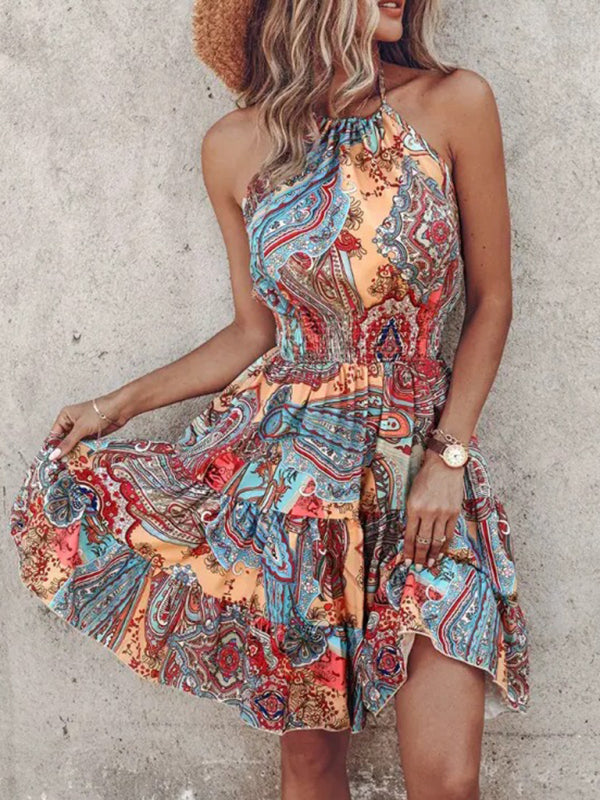 Summer Dresses for Women/Women’s Halterneck Summer Midi Dress