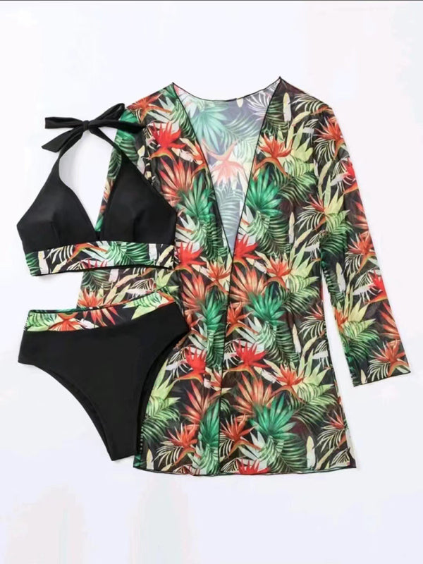 Push-Up Bikini with Kimono Three Piece Set