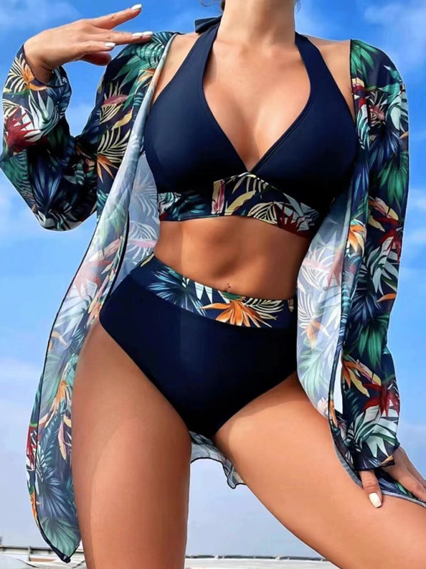 Push-Up Bikini with Kimono Three Piece Set