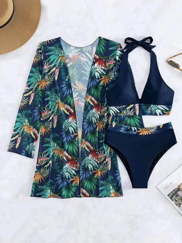 Push-Up Bikini with Kimono Three Piece Set