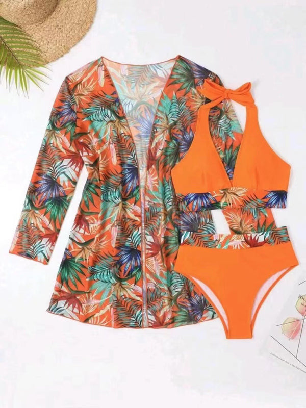 Push-Up Bikini with Kimono Three Piece Set