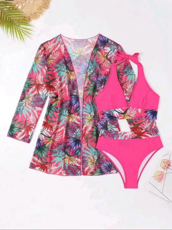Push-Up Bikini with Kimono Three Piece Set