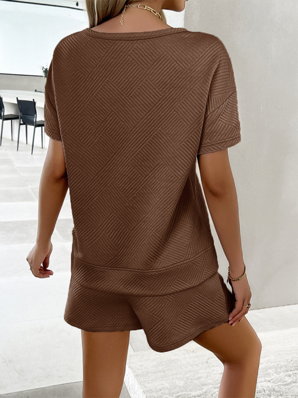 Women’s Crew Neck Short Sleeve Top with Shorts Set