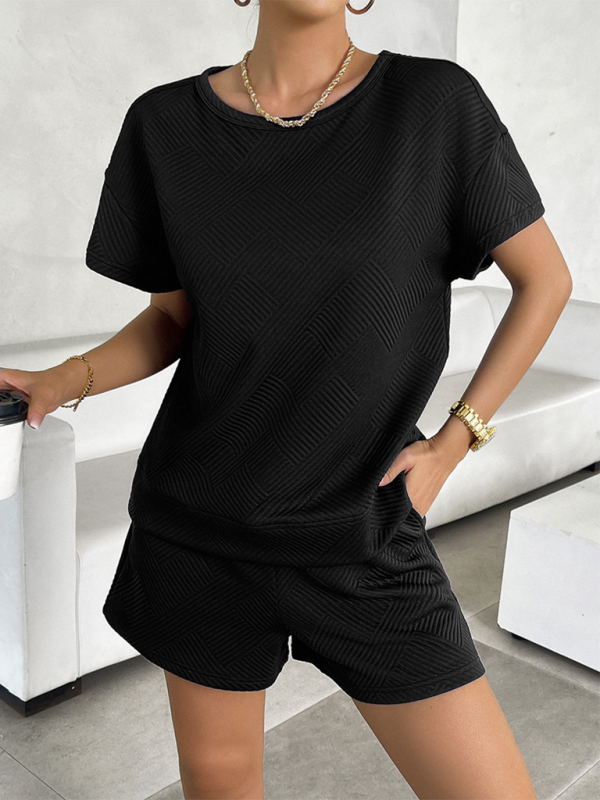 Women’s Crew Neck Short Sleeve Top with Shorts Set