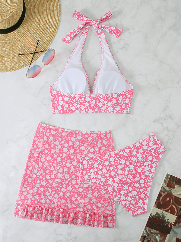 Women’s Three Piece Floral Bikini Set