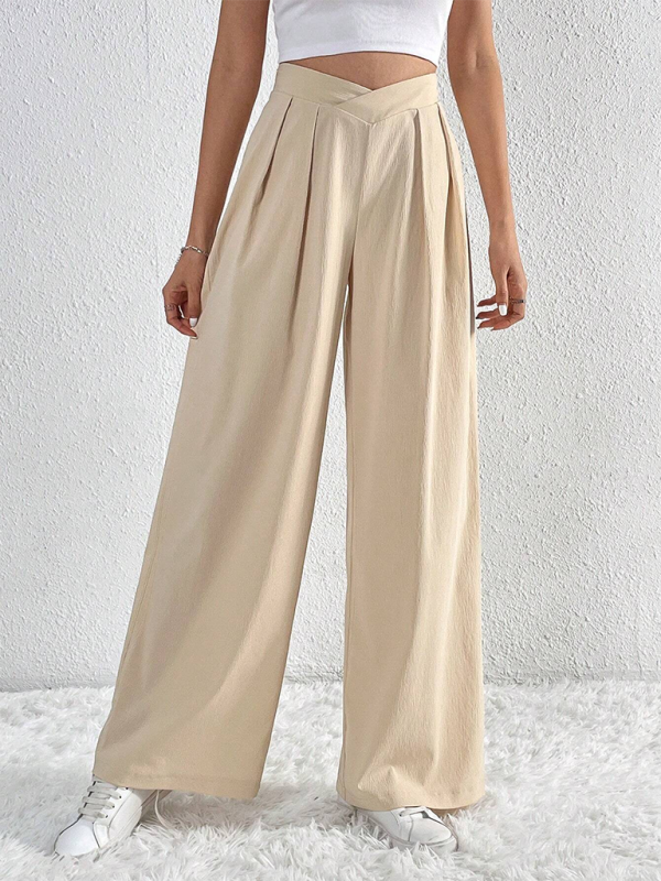 Women's Pleated Wide Leg Pants with Pockets