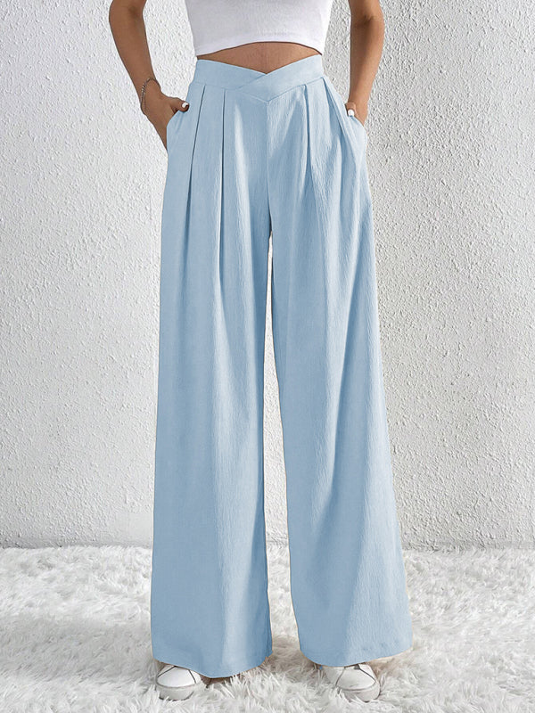 Women's Pleated Wide Leg Pants with Pockets