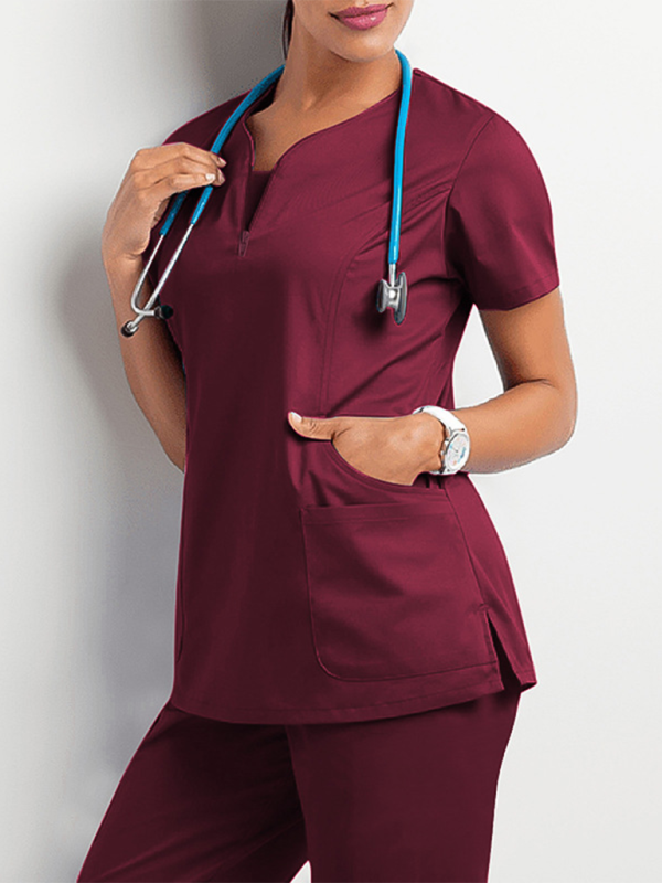 Women’s Scrubs with Short Sleeve Top and Jogger Pants