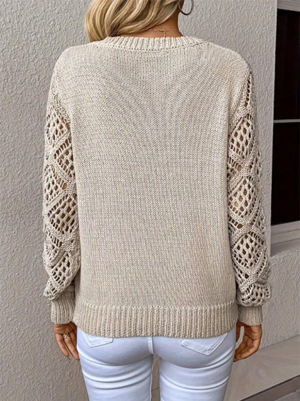 Women's V-Neck Long Sleeve Solid Colour Sweater