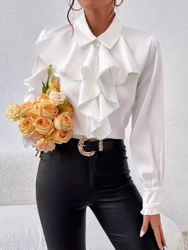 Women’s Long Sleeve Ruffled Blouse