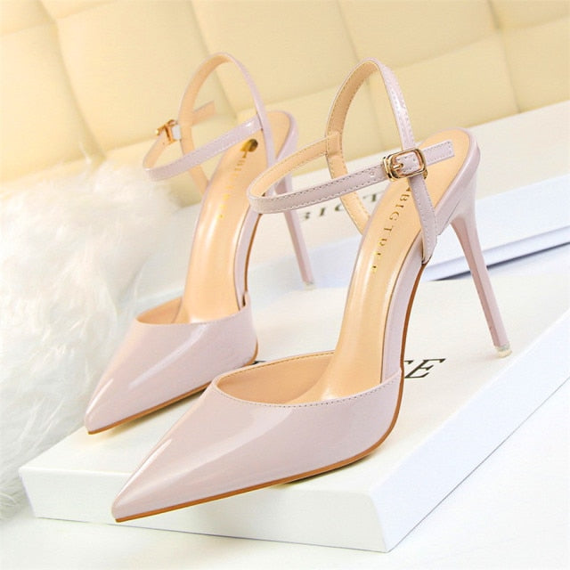 Women’s Patent Leather High Heel Stilettos with Pointed Toe