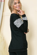 Load image into Gallery viewer, Leopard Print Round Neck Top with Long Sleeves - Wazzi&#39;s Wear