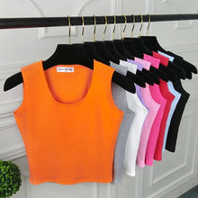 Load image into Gallery viewer, Women’s Sleeveless Round Neck Crop Top in 6 Colors S-L