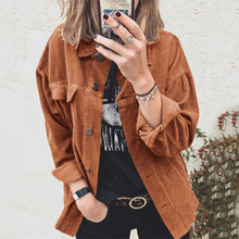 Load image into Gallery viewer, Women’s Solid Corduroy Buttoned Shirt Jacket in 7 Colors S-XXL