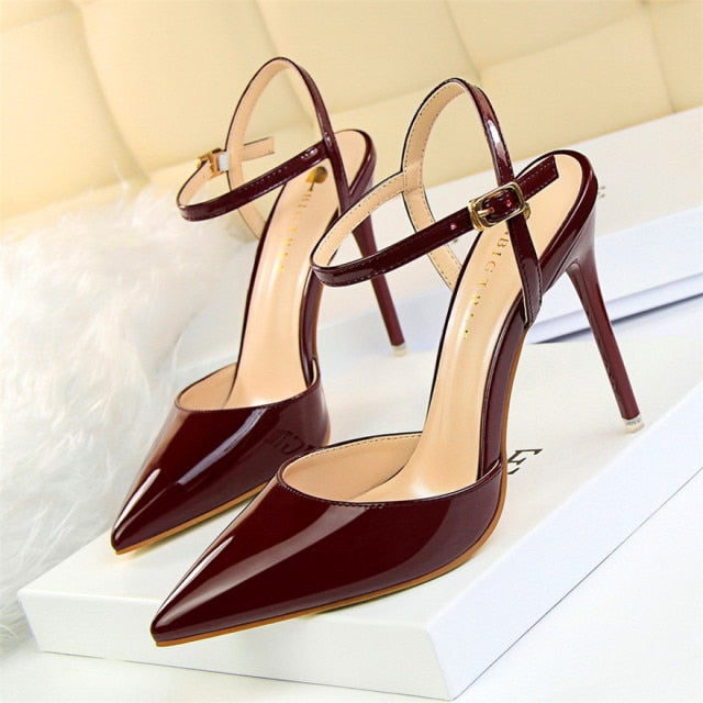Women’s Patent Leather High Heel Stilettos with Pointed Toe
