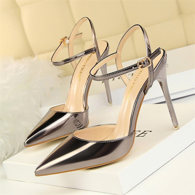 Women’s Patent Leather High Heel Stilettos with Pointed Toe