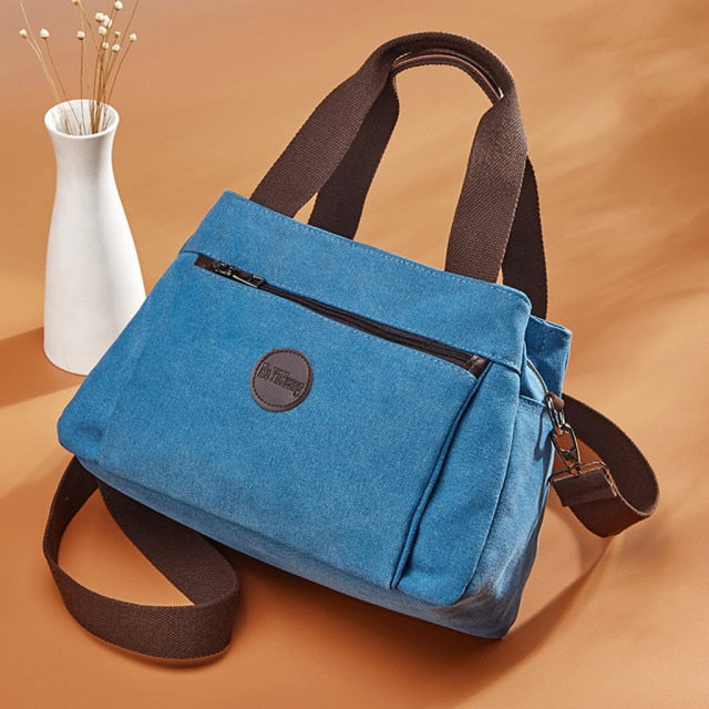 Women’s Canvas Shoulder Messenger Fashion Bag in 5 Colors - Wazzi's Wear