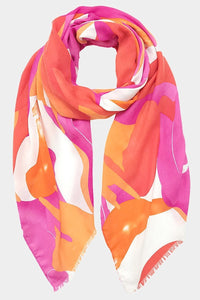 Blue Abstract Oblong Scarf
