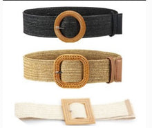 Load image into Gallery viewer, Women’s Boho Woven Belt with Wooden Buckle in 5 Colors/Styles