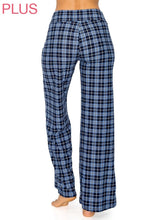 Load image into Gallery viewer, Plus Size Blue Plaid Lounge Pants with High Drawstring Waist - Wazzi&#39;s Wear